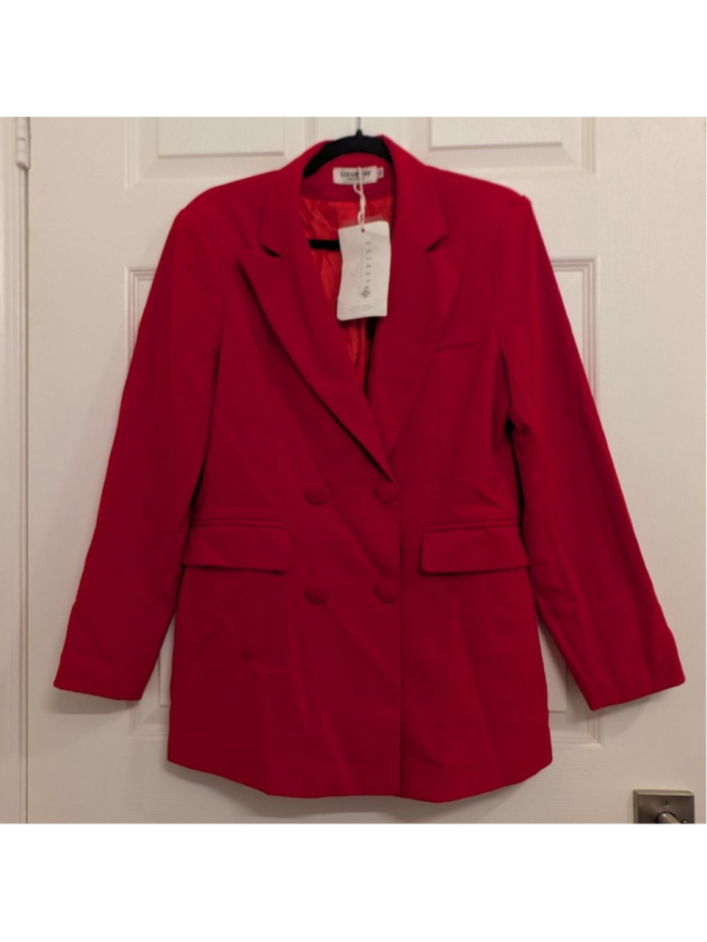 New LISUEYNE Red Double-Breasted Blazer XL - Corporate Old Money Ivy League